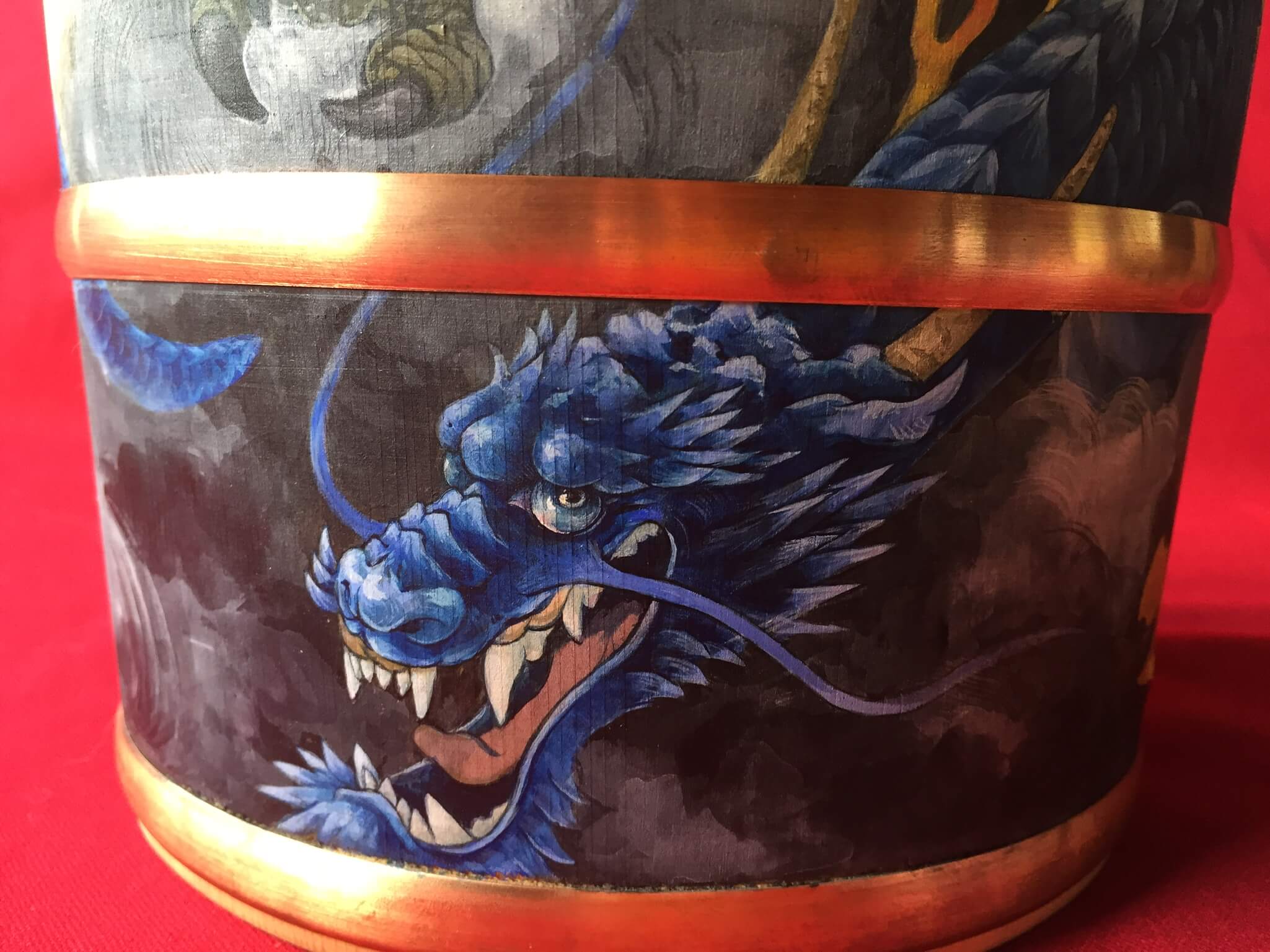 Painting on Suigyou-oke (Water line) “Blue Dragon with clouds”