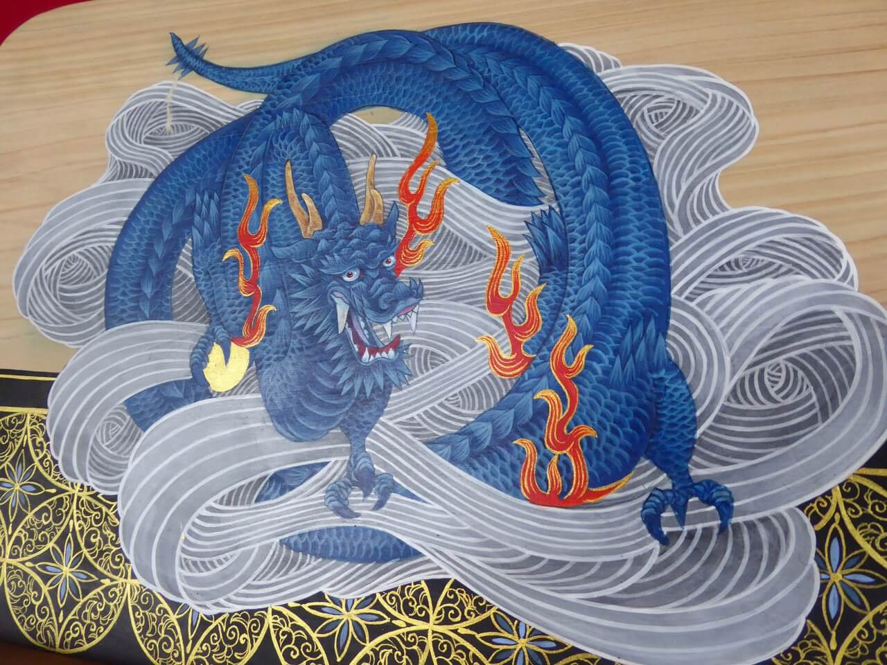 Seiryuun-zu (Blue Dragon among clouds)- Painting